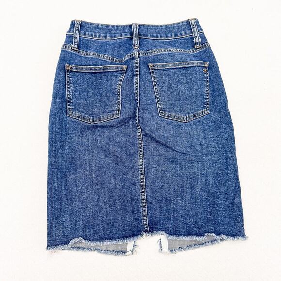 Madewell Front Slit Denim Jean Skirt Dark Wash Size 25 - Picture 6 of 7